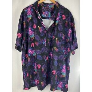 Retro Rifle 3xl 80’s Hawaiian Shirt Neon multi-color Short Sleeve Button Up